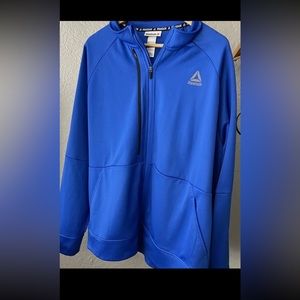 Rebook Full Zip Blue Jacket Black Details 2XL Front Zip Pocket & 2 Front Pockets
